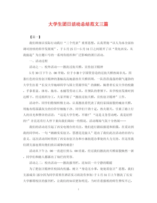 精编之大学生团日活动总结范文三篇.docx