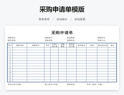 采购申请单模版