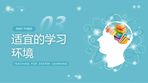蓝色简约风为深度学习而教PPT模板读书分享