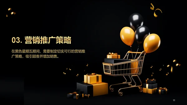 黑金色创意黑色星期五营销策划PPT模板