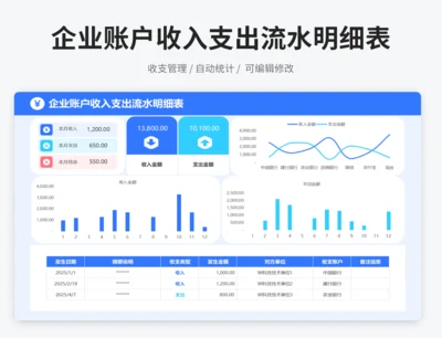 企业账户收入支出流水明细表
