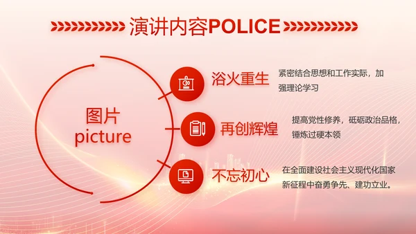 红色公安警察工作总结新年计划PPT
