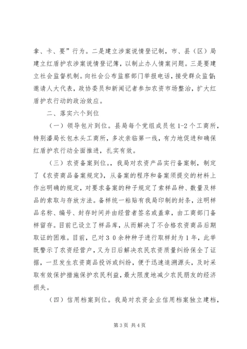 县工商局红盾护农行动汇报.docx