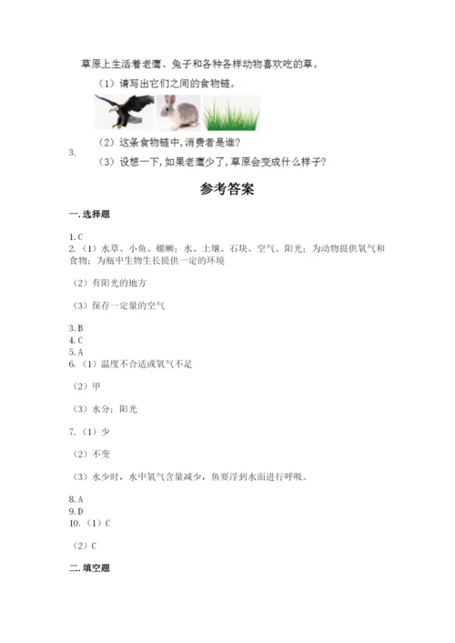 教科版科学五年级下册第一单元《生物与环境》测试卷附答案（b卷）.docx