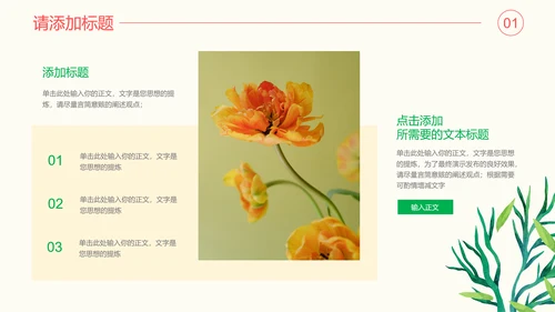 彩色插画小清新通用PPT演示模板