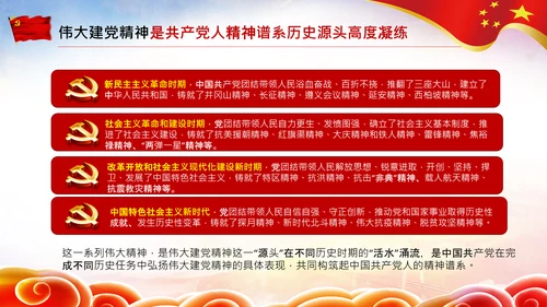 建党100周年伟大的建党精神七一讲话PPT