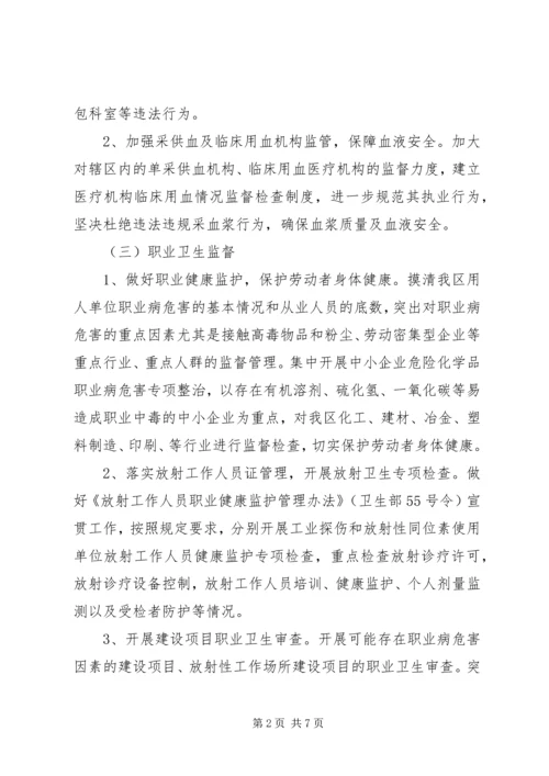 全区卫生监督工作打算.docx