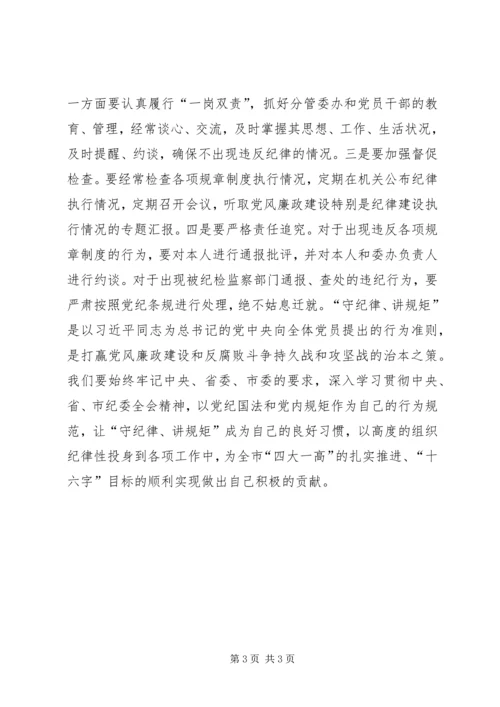 政协干部·守纪律讲规矩学习体会.docx