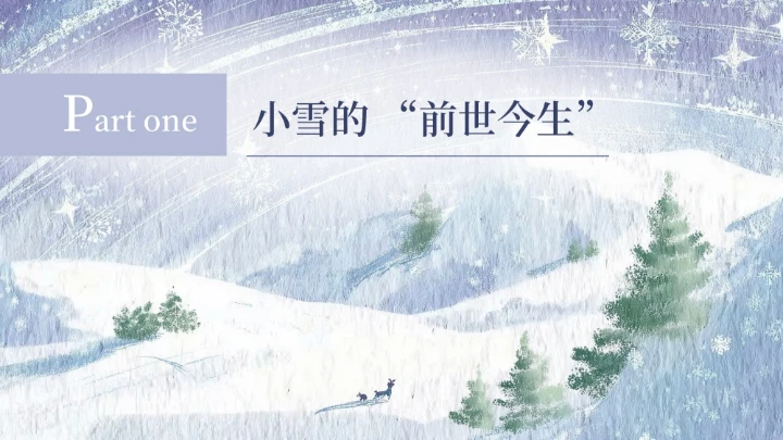 蓝紫创意清新中国二十四传统节气之小雪教育课件PPT模板