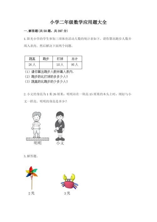 小学二年级数学应用题大全下载.docx