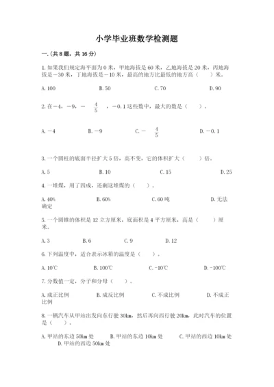 小学毕业班数学检测题必考题.docx