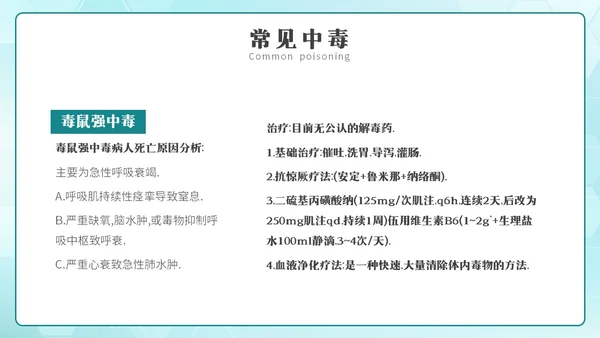 简约风急救中毒知识培训PPT模板护理