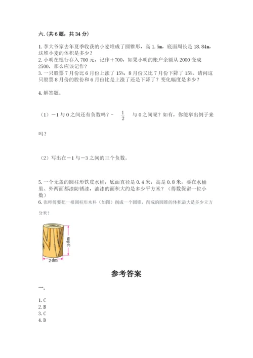 北师大版小升初数学模拟试卷带答案（培优b卷）.docx