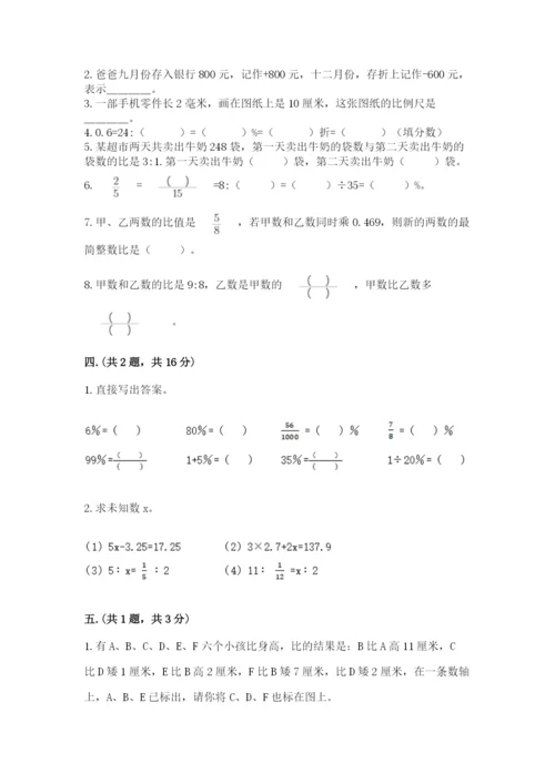 小学六年级数学摸底考试题附参考答案【b卷】.docx