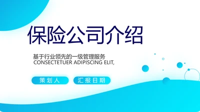 简约大气保险公司介绍工作总结计划动态PPT模板