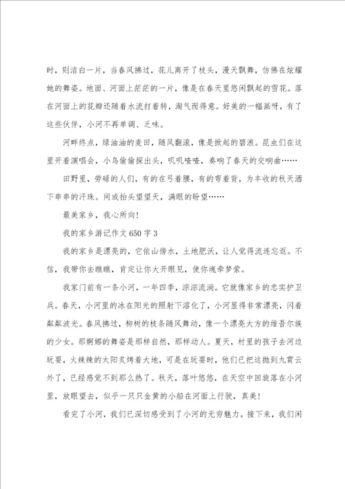 我的家乡游记作文650字