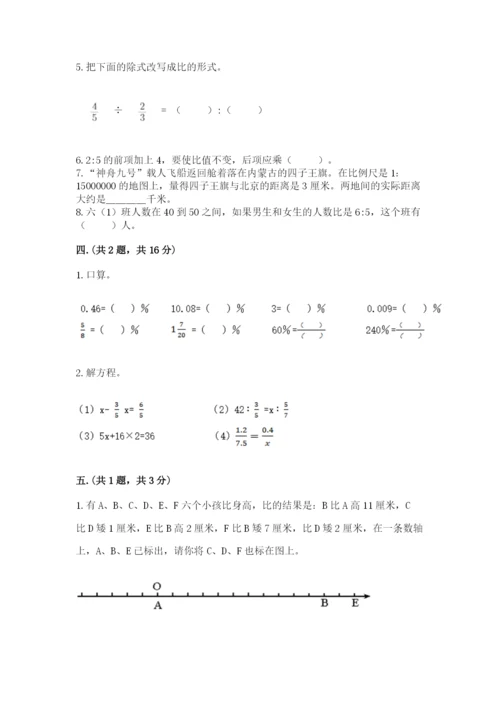 小学六年级数学期末自测题【模拟题】.docx