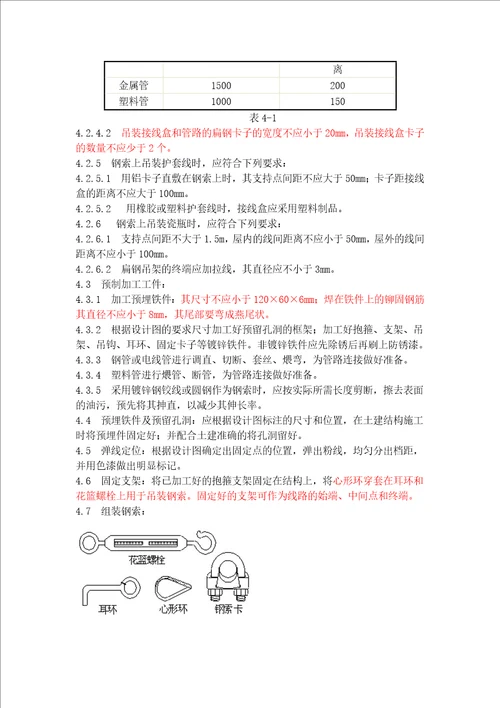 钢索配管施工工艺要求