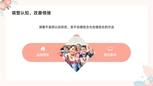 彩色水彩小清新大学生情绪管理主题班会PPT
