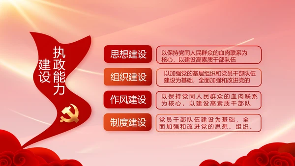 红色基层党建党支部年终工作总结PPT