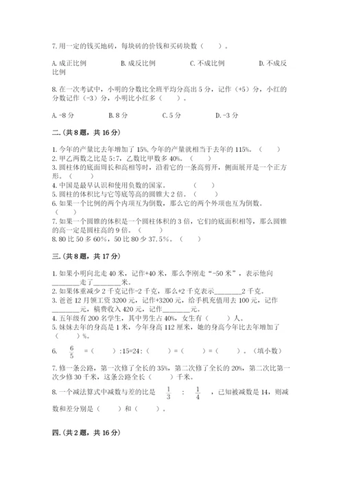 小学数学六年级下册竞赛试题附完整答案（典优）.docx