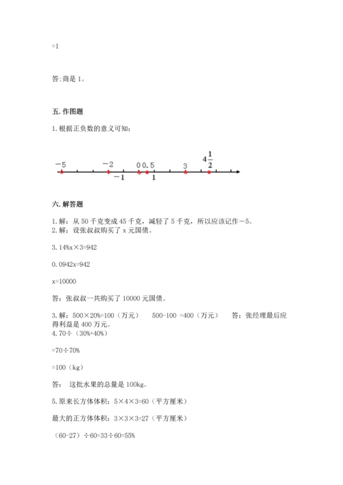 人教版六年级下册数学期中测试卷及答案（易错题）.docx