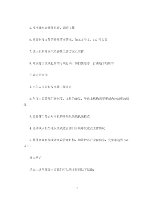 精编之反洗钱年度工作计划范文2).docx