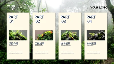 绿色系植物图文排版目录页