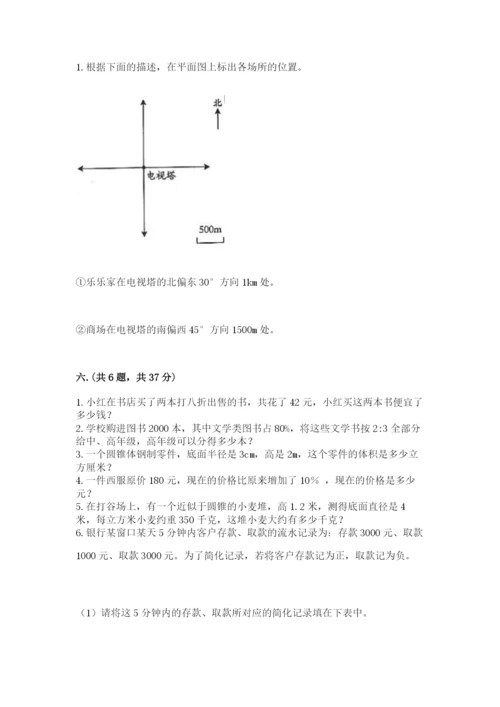 人教版数学六年级下册试题期末模拟检测卷及答案【名校卷】.docx