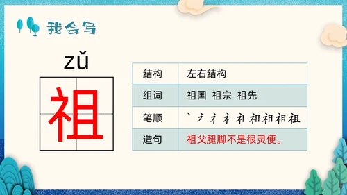 蓝色剪纸小学语文二年级下册PPT课件祖先的摇篮PPT模板宣小学语文二年级下册课件