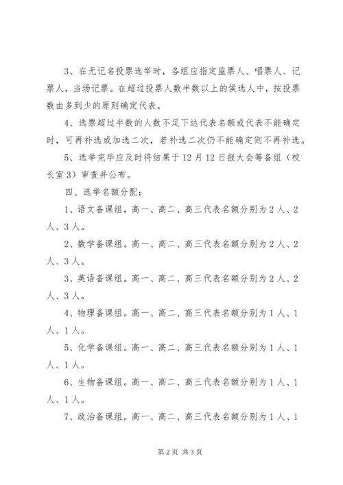 余乐高中教职工代表大会代表选举产生办法.docx