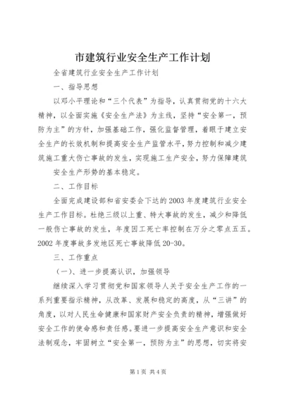 市建筑行业安全生产工作计划 (2).docx