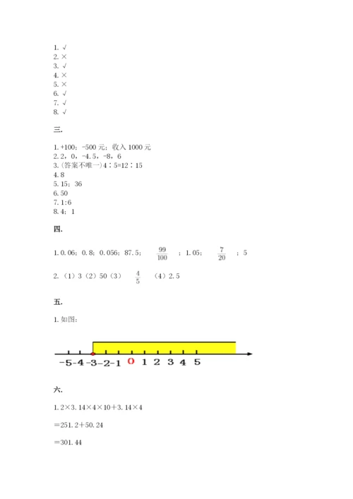 西师大版六年级数学下学期期末测试题含完整答案（夺冠系列）.docx