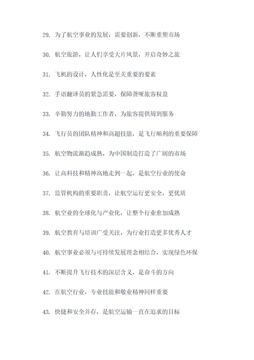 我的航空梦好词好句