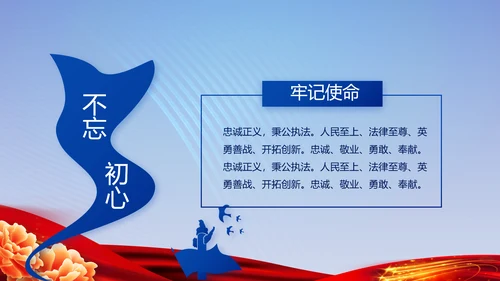 蓝色大气警察公安风采活动展示动态PPT
