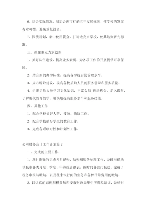 公司财务会计工作计划.docx