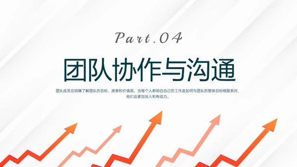 橙色简约向上箭头提高员工工作效率管理层ppt