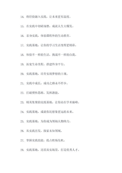 综合实践基地宣传口号