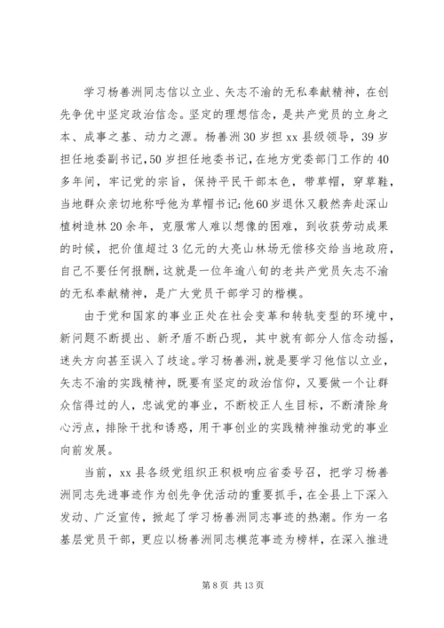 学习优秀党员人物杨善洲心得体会.docx