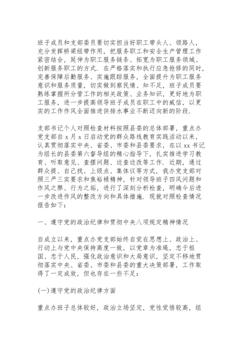 支部书记个人对照检查材料.docx