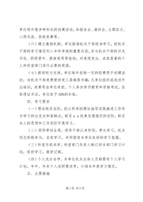 人事局年度创建学习型机关工作计划.docx