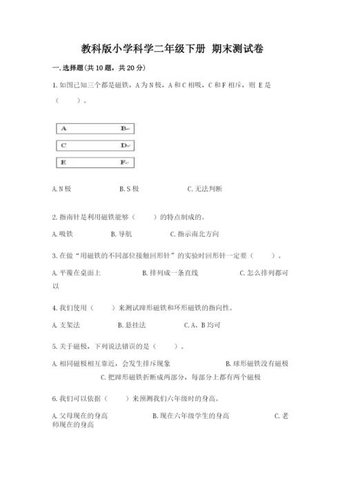 教科版小学科学二年级下册 期末测试卷及完整答案（典优）.docx