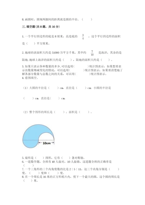小学数学六年级上册期末测试卷及完整答案（全优）.docx