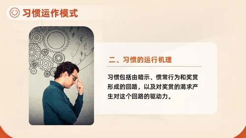 橙色红色实拍风习惯的力量主题教育养成好习惯培训PPT习惯力量