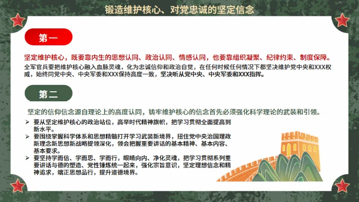 八一迷彩军旅风建军节宣传扬我军威通用PPT模板