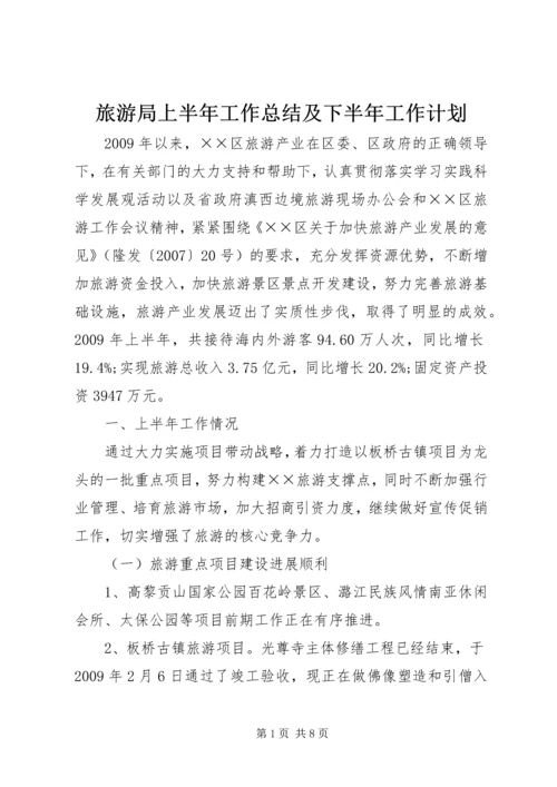 旅游局上半年工作总结及下半年工作计划.docx