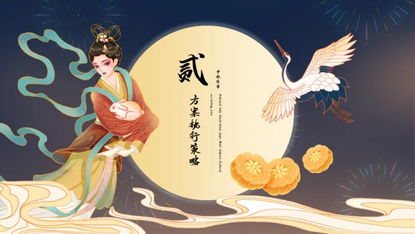 国湖来袭嫦娥奔月中秋节通用PPT模板