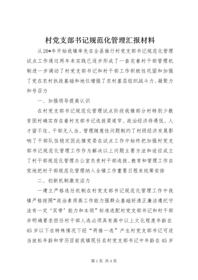 村党支部书记规范化管理汇报材料.docx