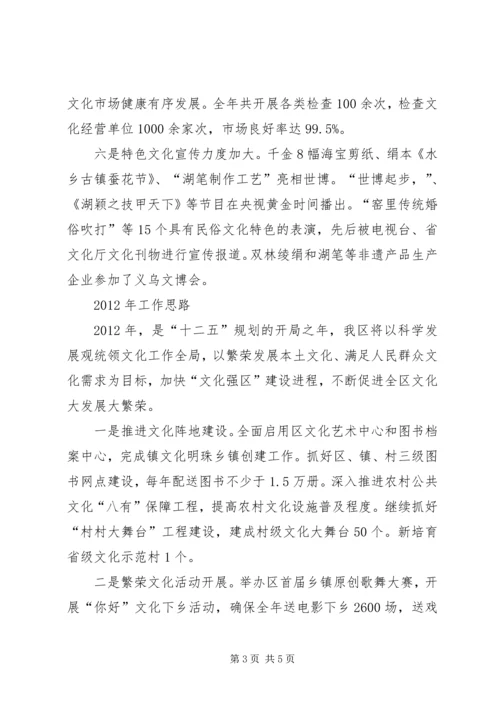 副区长在文化工作会发言.docx