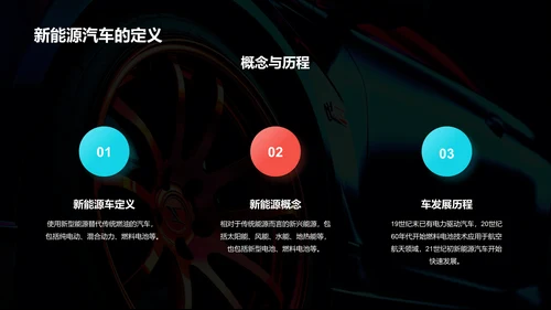 黑色创意酷炫新能源汽车知识介绍PPT模板